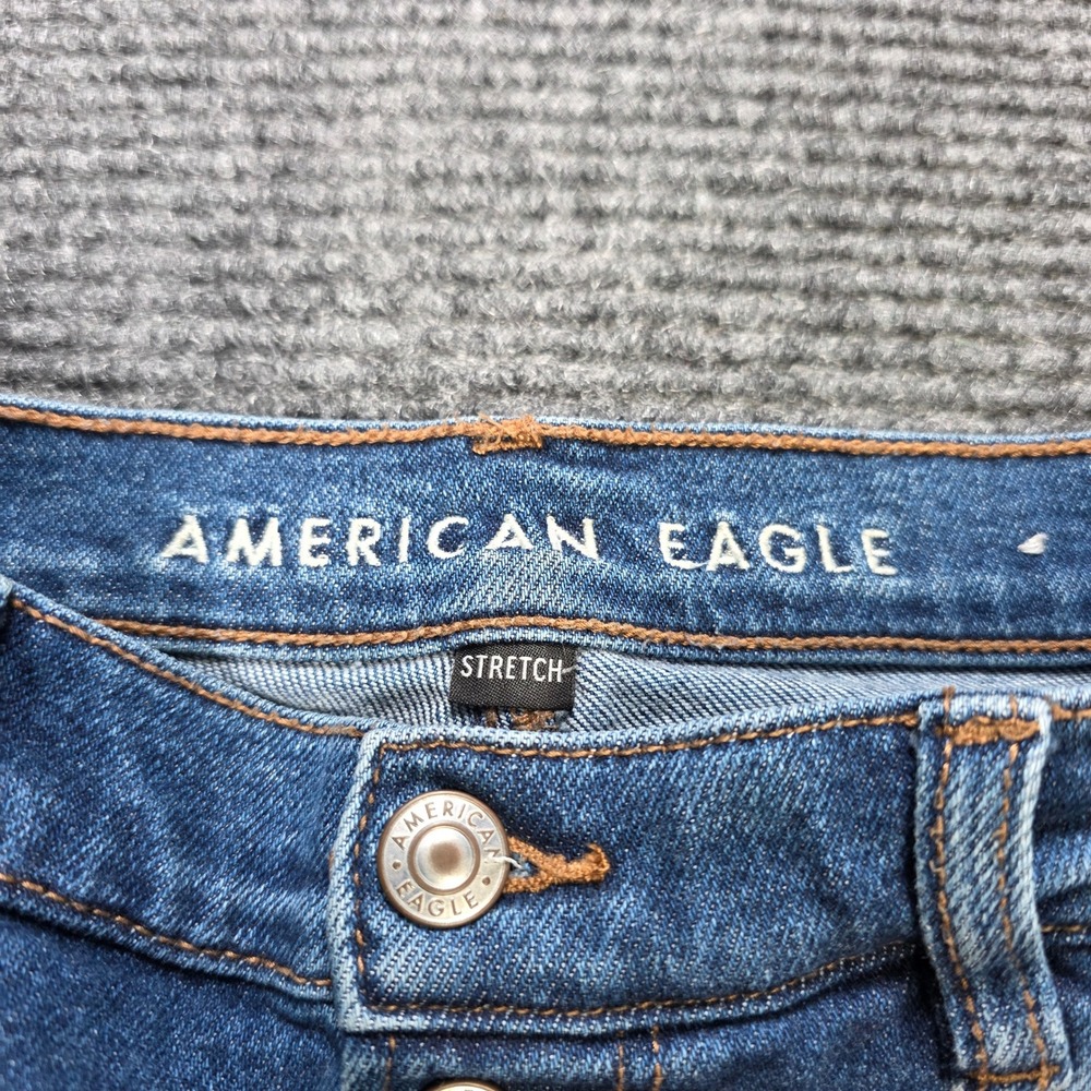 American Eagle Mom Jeans Women's Size 2 Regular Blue Medium Wash Button Fly - Picture 3 of 10